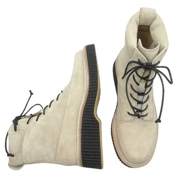 NWT Rag & Bone Boots Sloane Lace-Up Boot Paloma Beige Suede Shoes Women’s Size 8